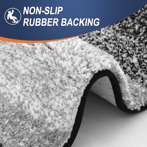 Grey U-Shaped Microfiber Toilet Bath Mat S3686