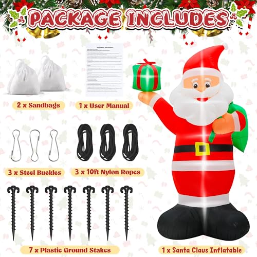 15FT Inflatable Santa Claus with 8pcs LED B693