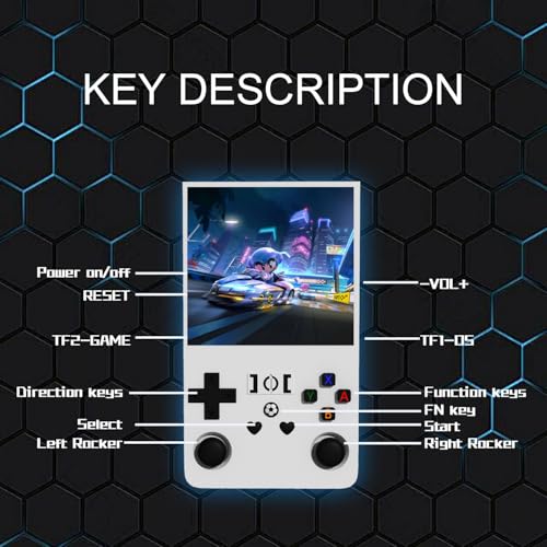 Retro Handheld Game Console, 4-inch IPS Screen, 64GB TF Card, Black J16861