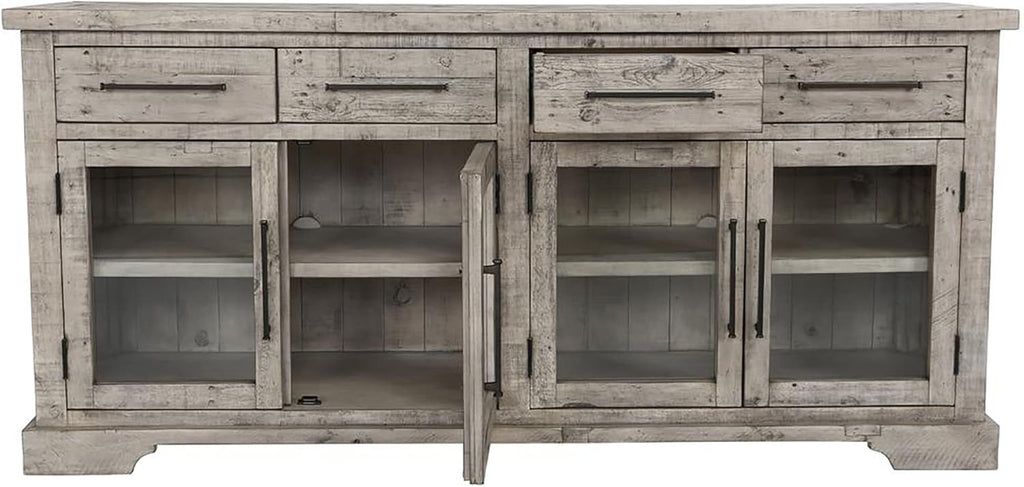 4-Drawer Reclaimed Pine Sideboard in Sierra Gray I3905