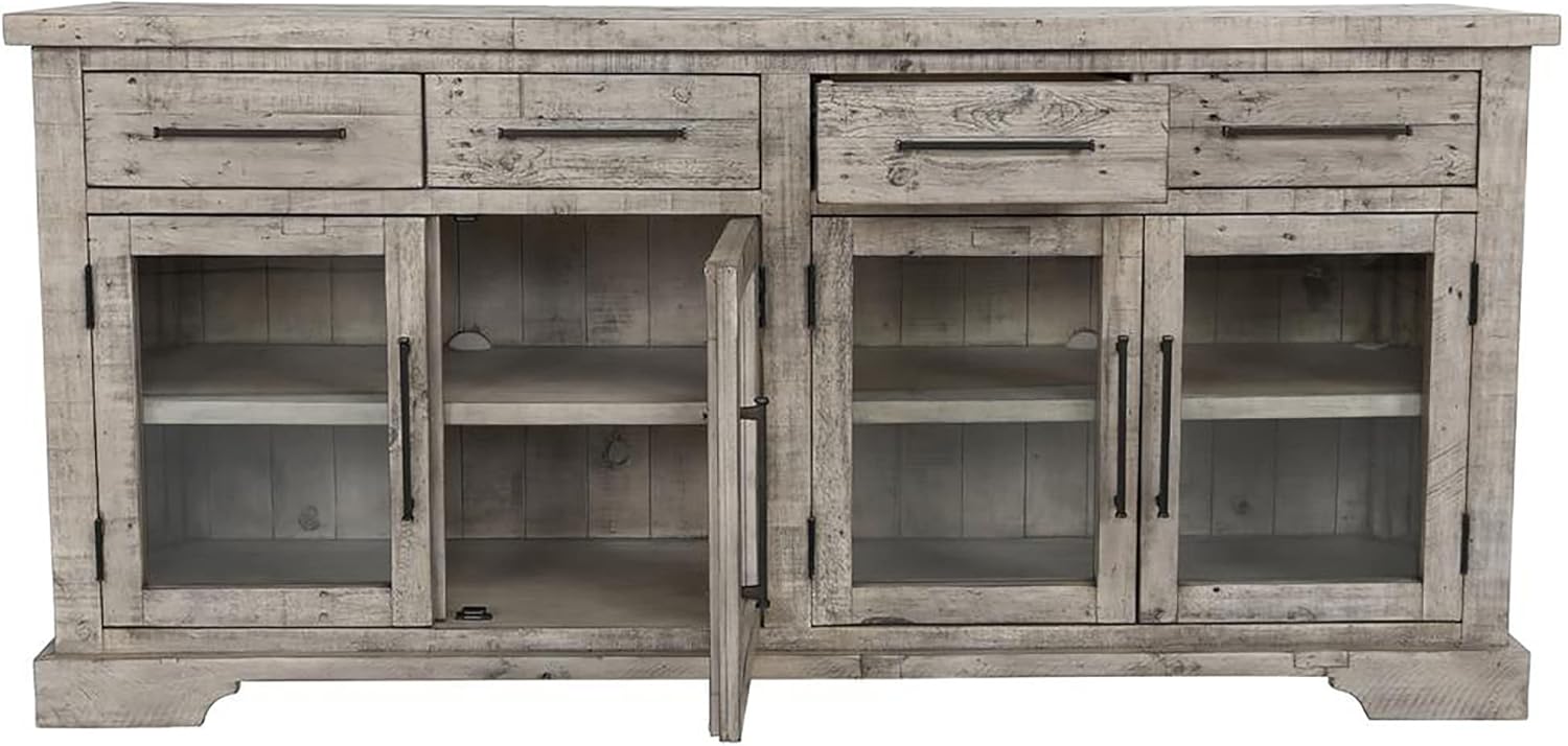 4-Drawer Reclaimed Pine Sideboard in Sierra Gray I3905