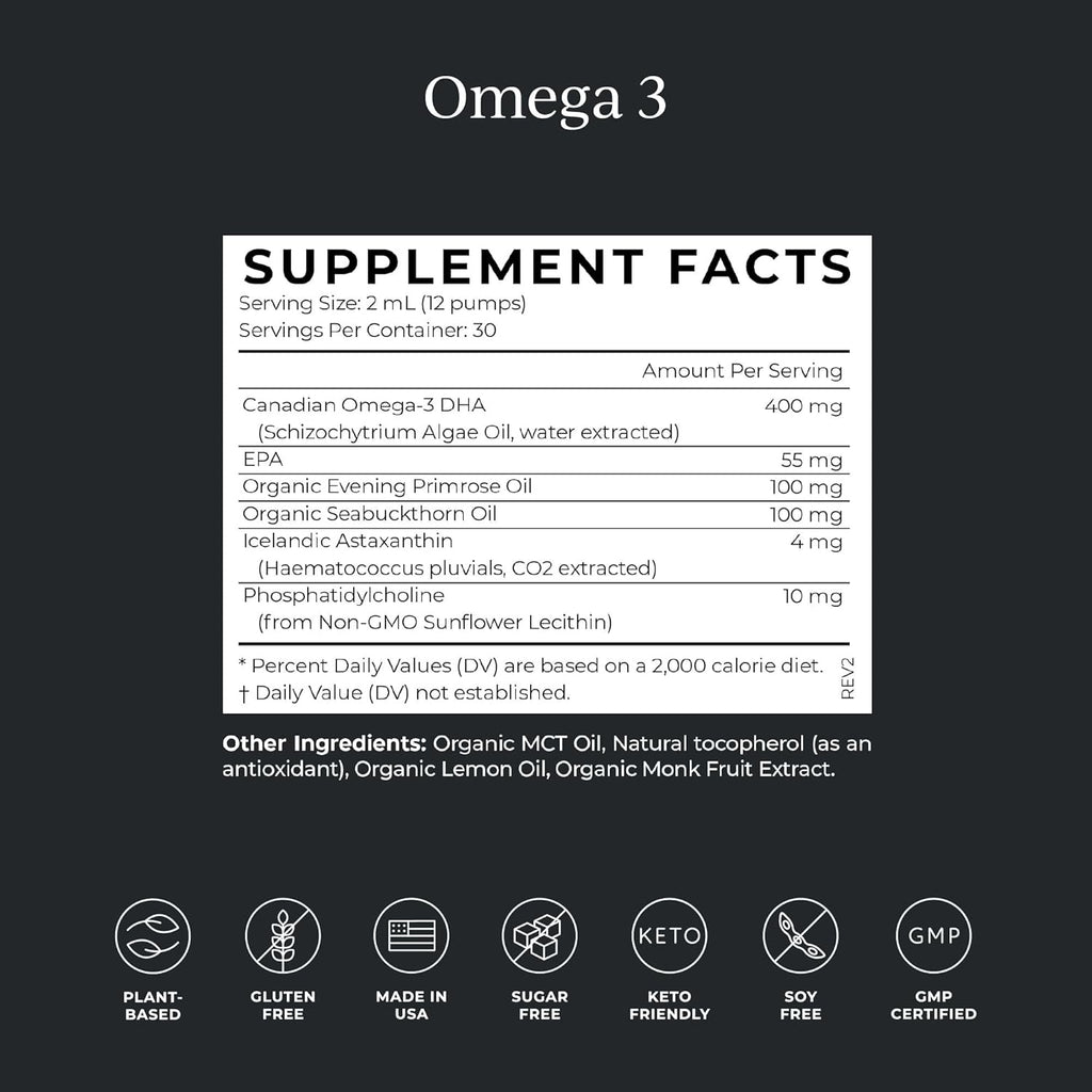 Liposomal Magnesium L-Threonate & DHA Vegan Omega 3 Bundle, Magnesium Supplement C68664