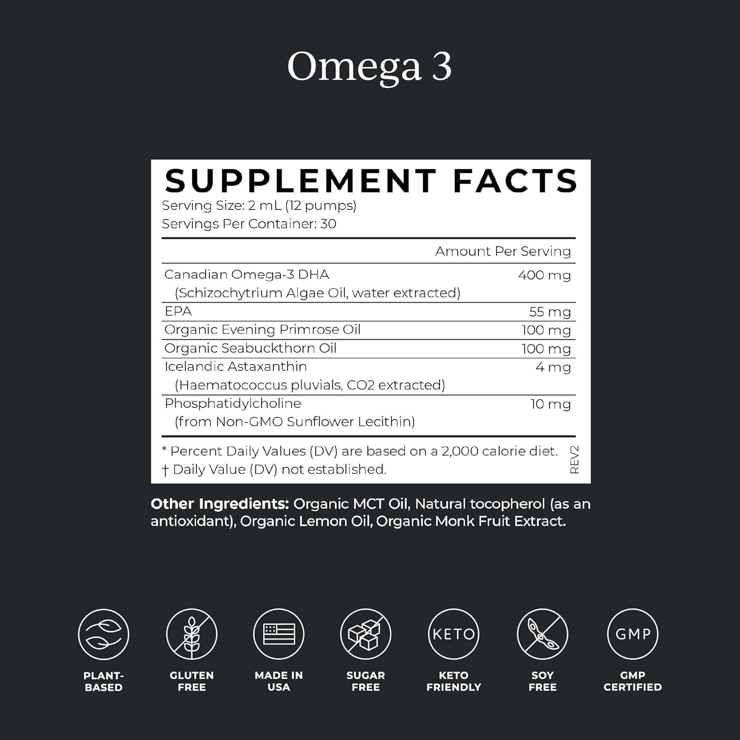 Liposomal Magnesium L-Threonate & DHA Vegan Omega 3 Bundle, Magnesium Supplement C68664