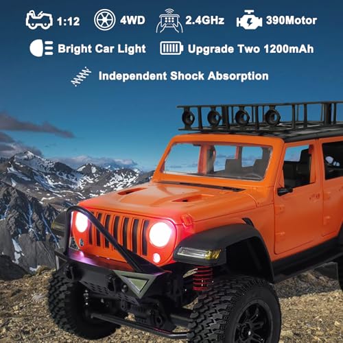 Orange 1/12 RC Rock Crawler with Metal Drive Shaft & Two 1200mAh Battery P405949