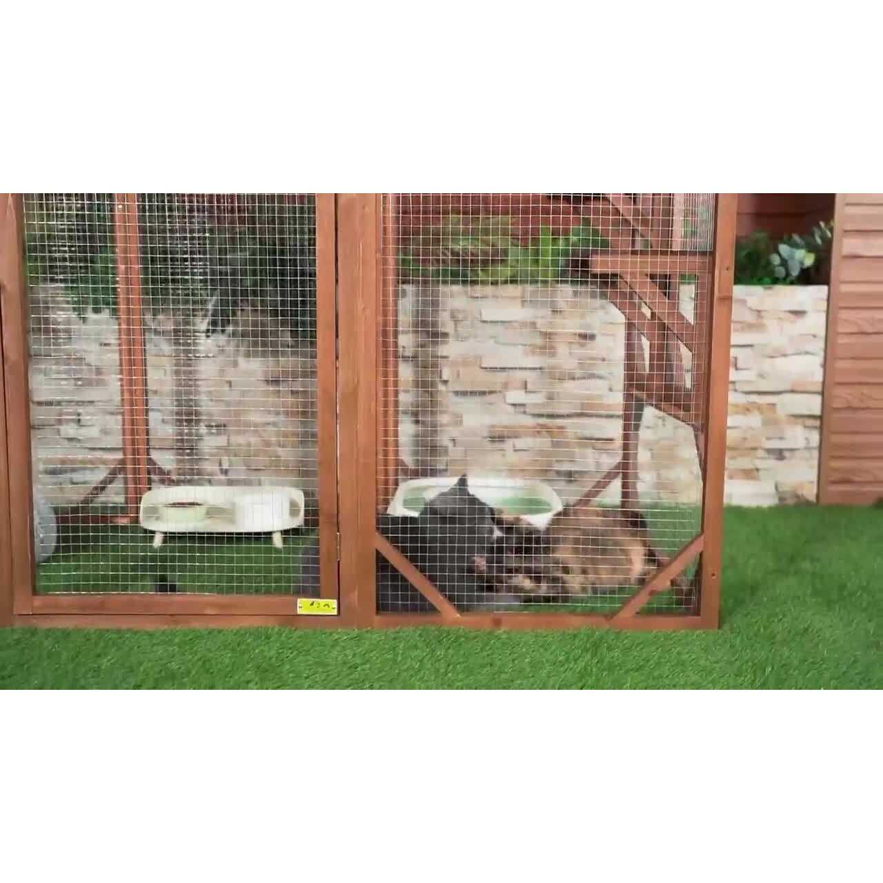 Wooden Outdoor Cat Enclosure Run Playpen Catio Q497079