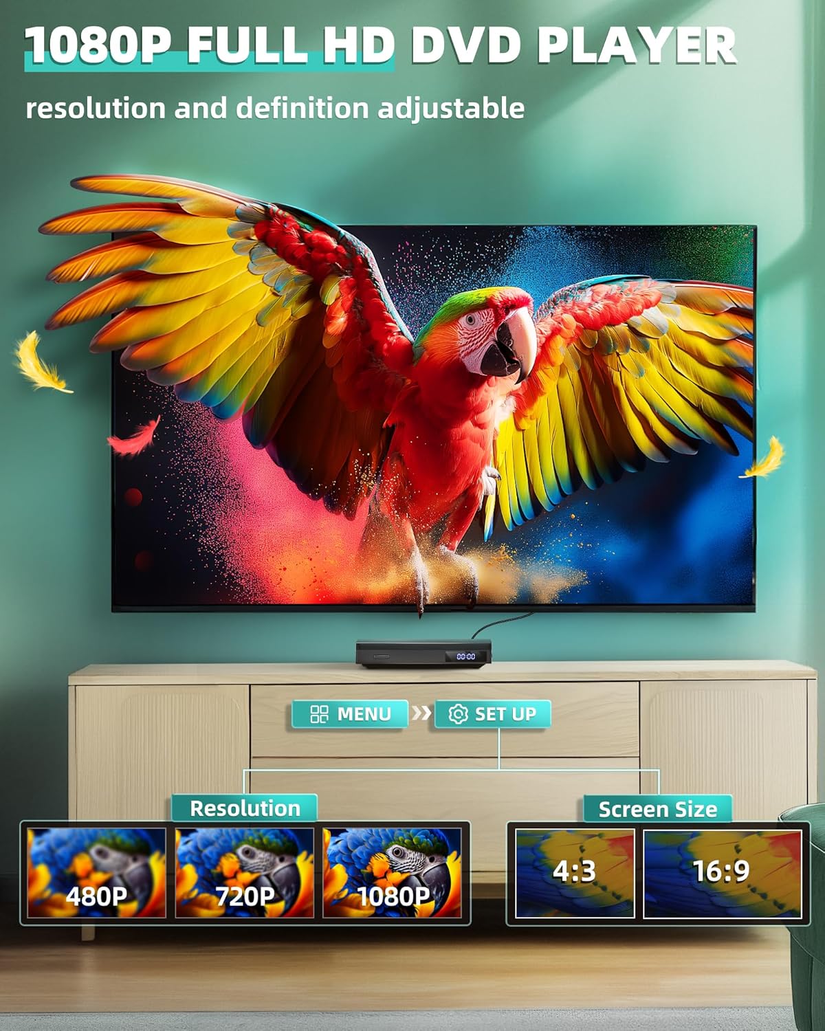 Compact HDMI DVD Player with Remote Control U197