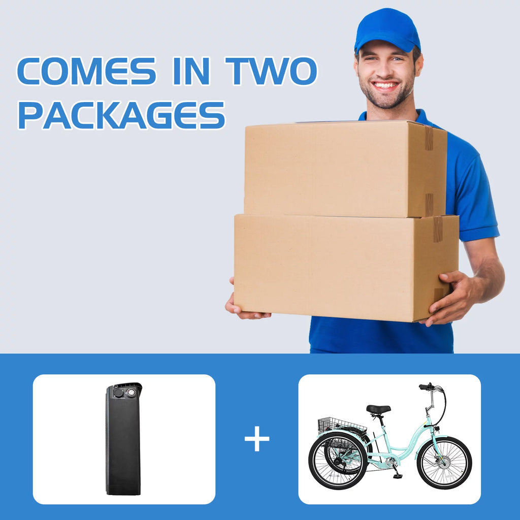 3 Wheel Electric Tricycle with Removable Lithium Battery B2604
