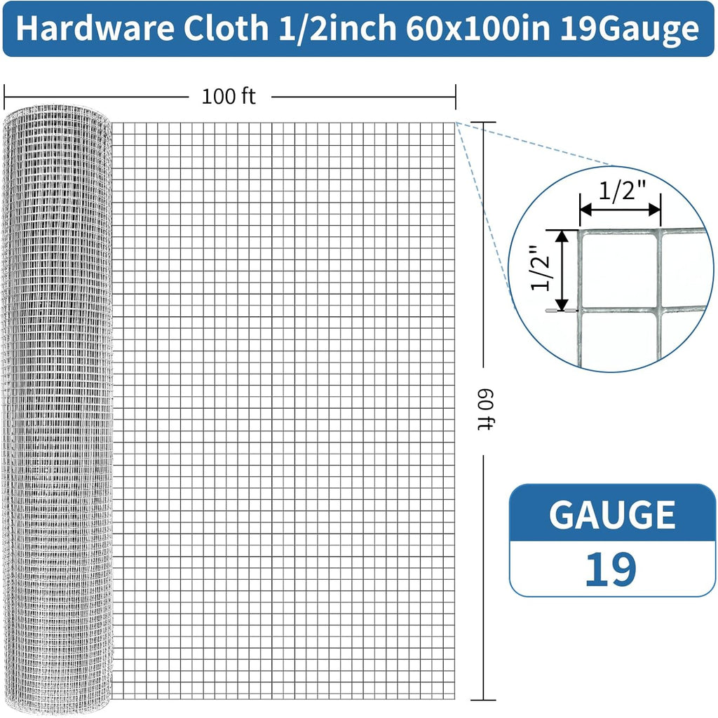 60in x 100ft 23 Gauge Galvanized Hardware Cloth K73371