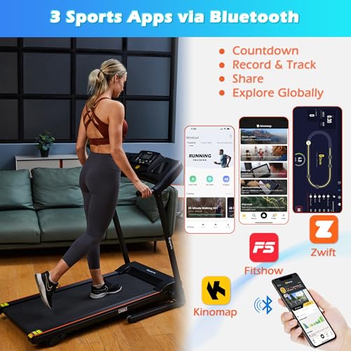 Electric Folding Incline Treadmill with Bluetooth Smart APP U11407
