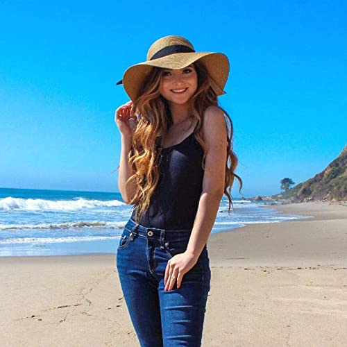 Wide Brim UPF 50 Foldable Straw Hat O642