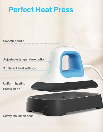 Mini Heat Press 7"x 3.8" Hand held Iron Press (Blue) D212957