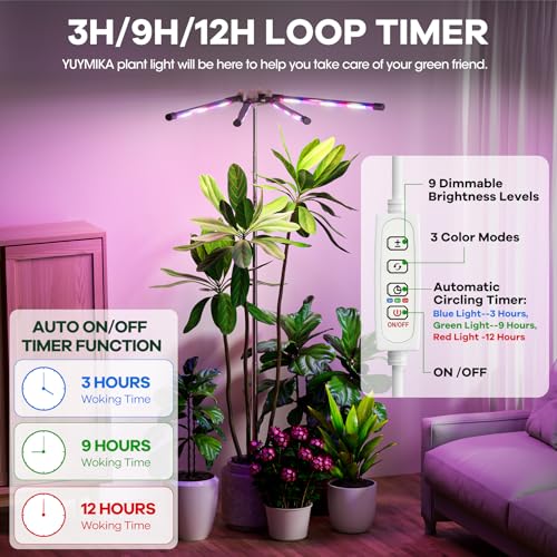 63.8 Inch Full Spectrum Grow Light with 72 LEDs, Auto Timer, Height Adjustable P32803