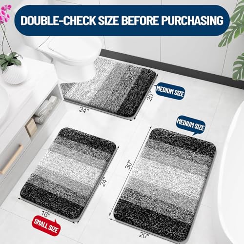 Grey U-Shaped Microfiber Toilet Bath Mat S3686