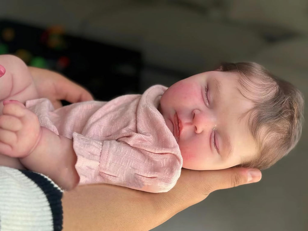 19 Inches Sleeping Realistic Newborn Girl Doll with Weighted Cloth Body and Vinyl Limbs O678008