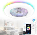23" Low Profile Bladeless Ceiling Fan With Light And Remote M31862