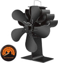 5-Blades Heat Powered Stove Fan with Thermometer Pack of 2 R64071