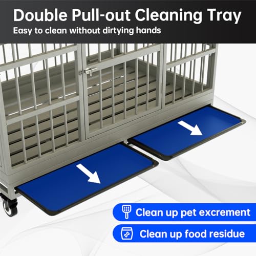 54 Inch Heavy Duty Dog Crate with Wheels M706
