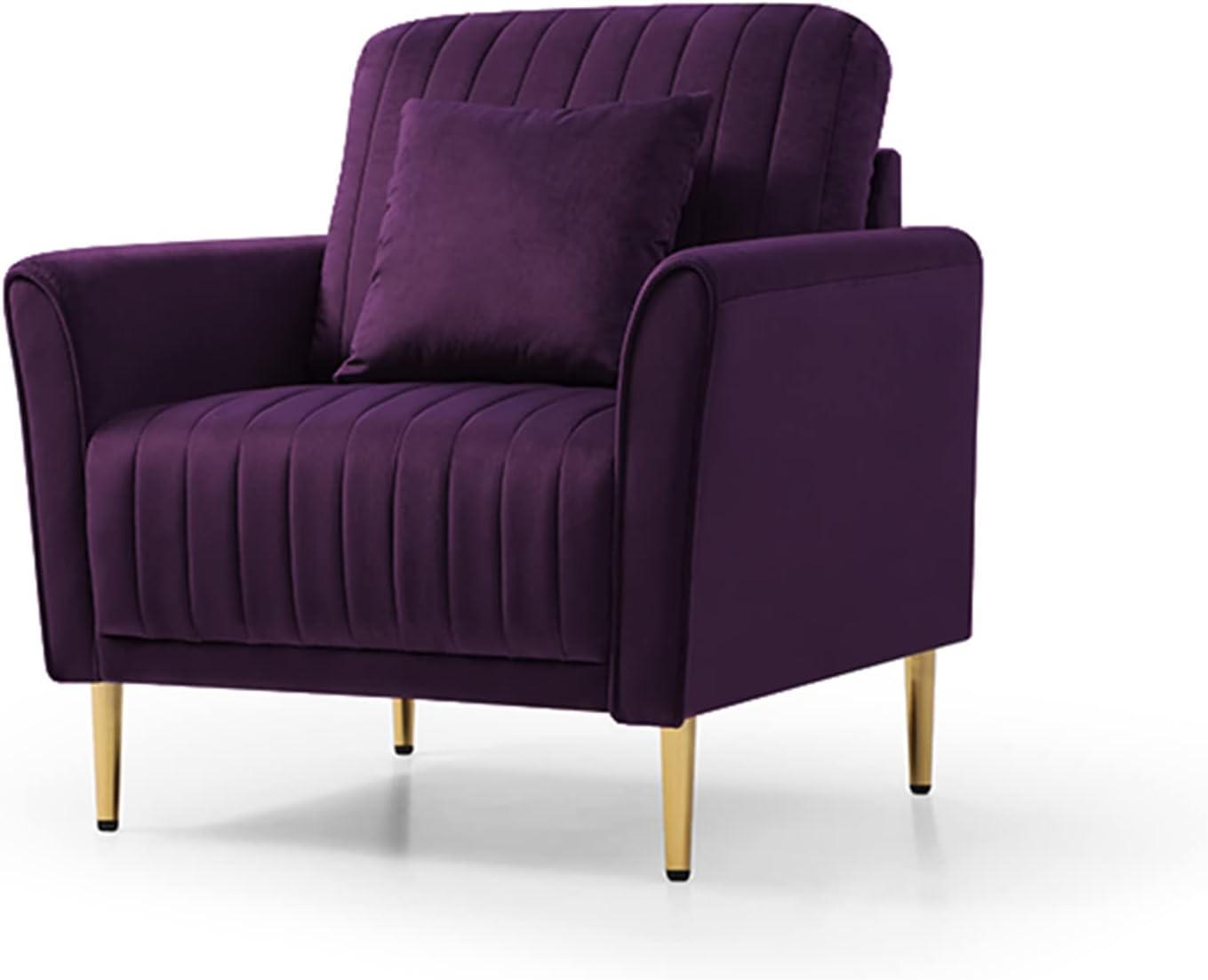Purple Velvet Accent Chair with Gold Legs Z22361