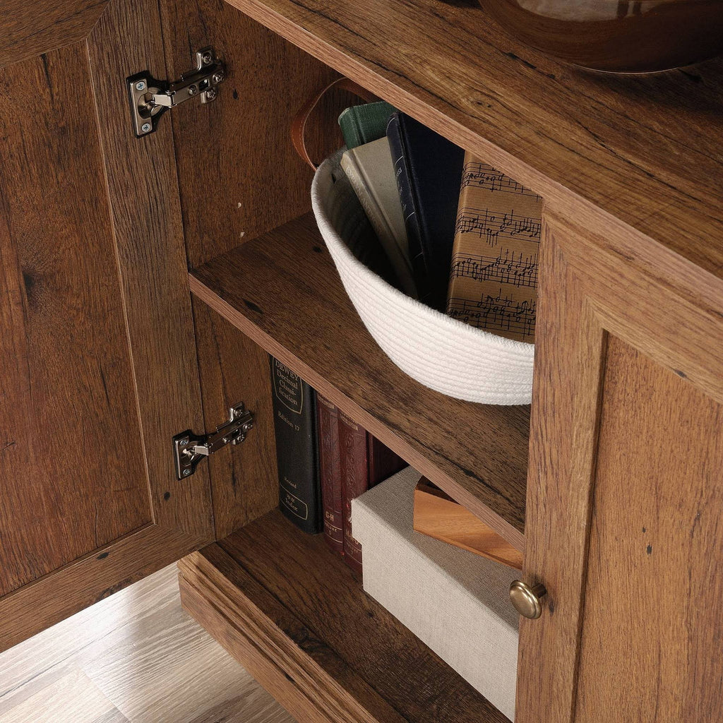 5-Shelf Bookcase with Doors in Vintage Oak B410