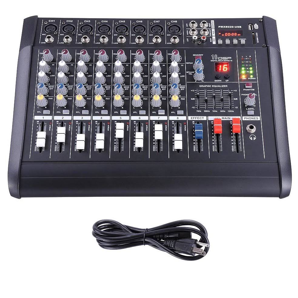 8 Channel Powered Mixer Amplifier with USB Slot B589