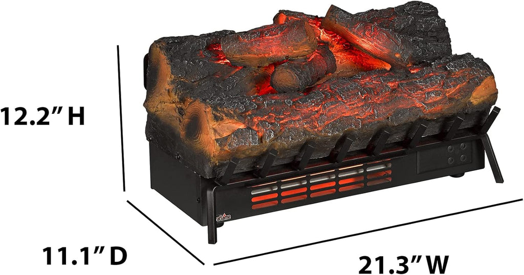 Rustic Pine Electric Log Set Heater with Remote Control X26935
