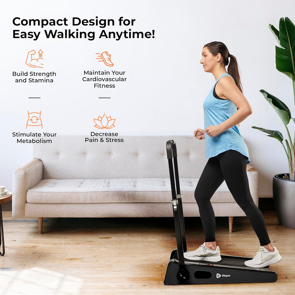 Smallest Portable Mini Walking Pad with Adjustable Handlebar, Max Speed 3 MPH, 30 inch Mini Walking Treadmill, 220 Lbs Max Weight J450330