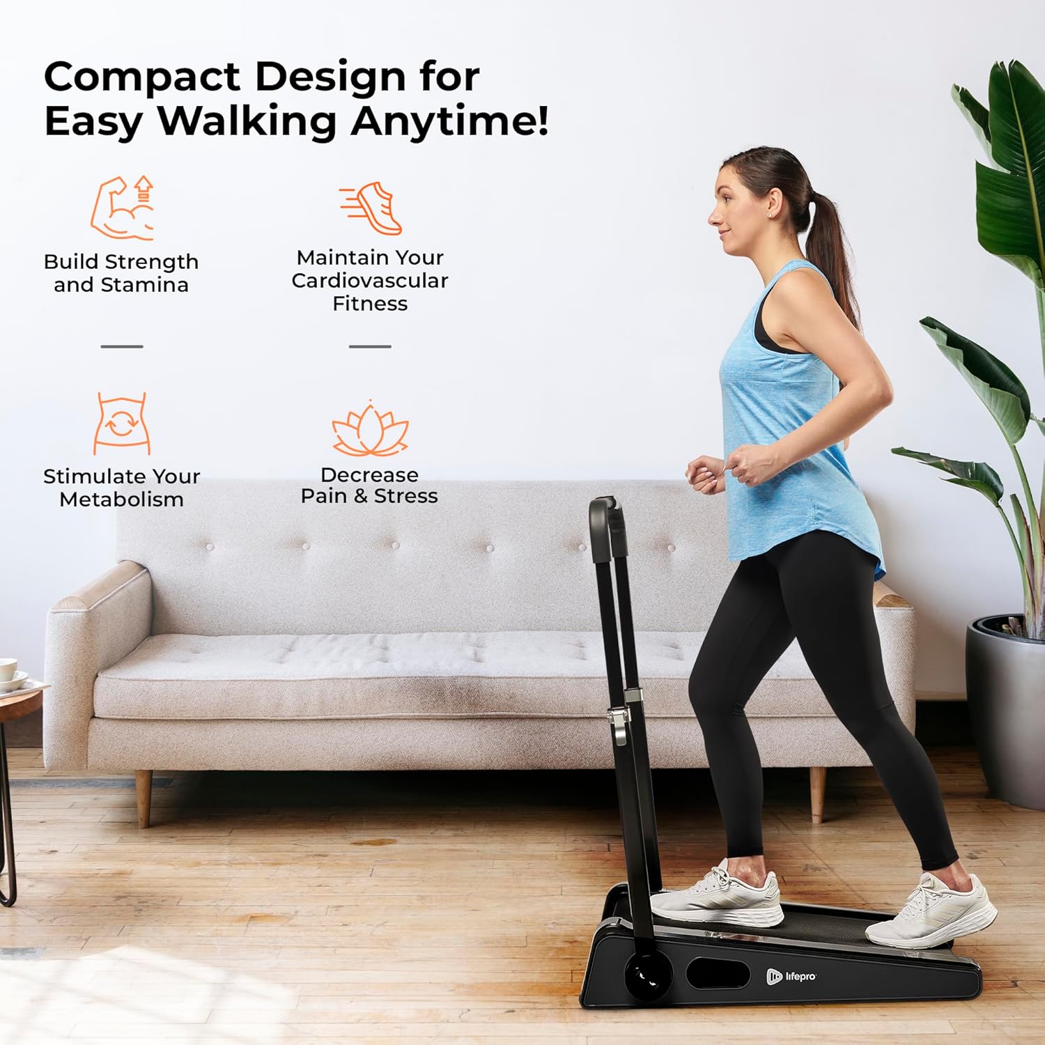 Smallest Portable Mini Walking Pad with Adjustable Handlebar, Max Speed 3 MPH, 30 inch Mini Walking Treadmill, 220 Lbs Max Weight J450330