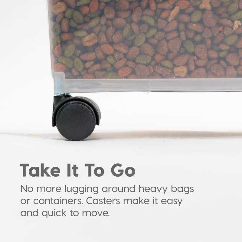 Airtight Pet Food Storage Bin Container with Attachable Casters H527041