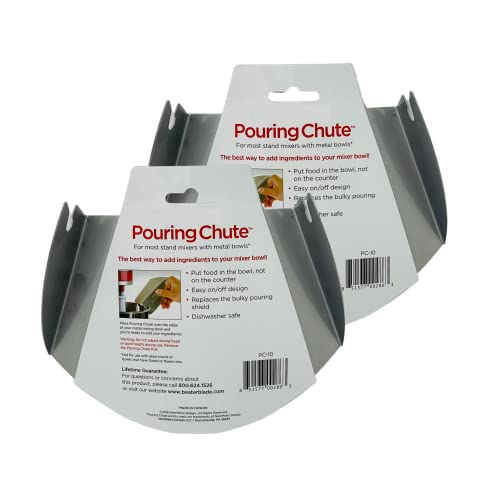 Pouring Chute for KitchenAid Stand Mixer with Stainless Steel Bowl, Silver A9279