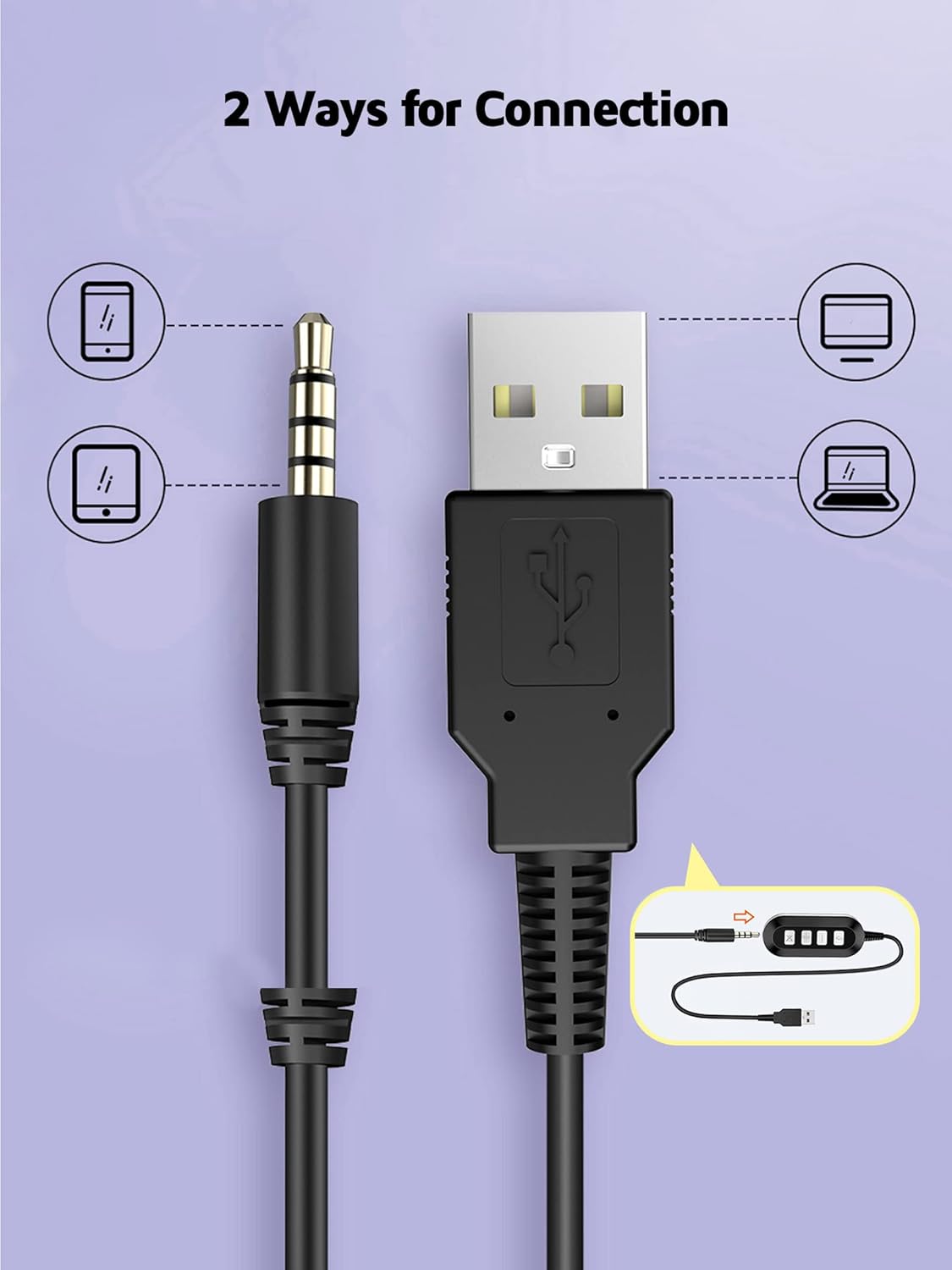 3.5mm/USB Noise Canceling Headset with Microphone F14003