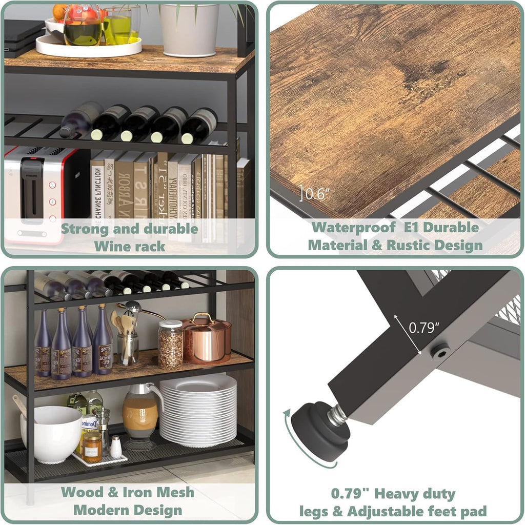 Industrial Kitchen Baker's Rack Microwave Oven Stand Kitchen Pantry Shelf Free Standing Utility Storage Cabinet Sideboard Y829