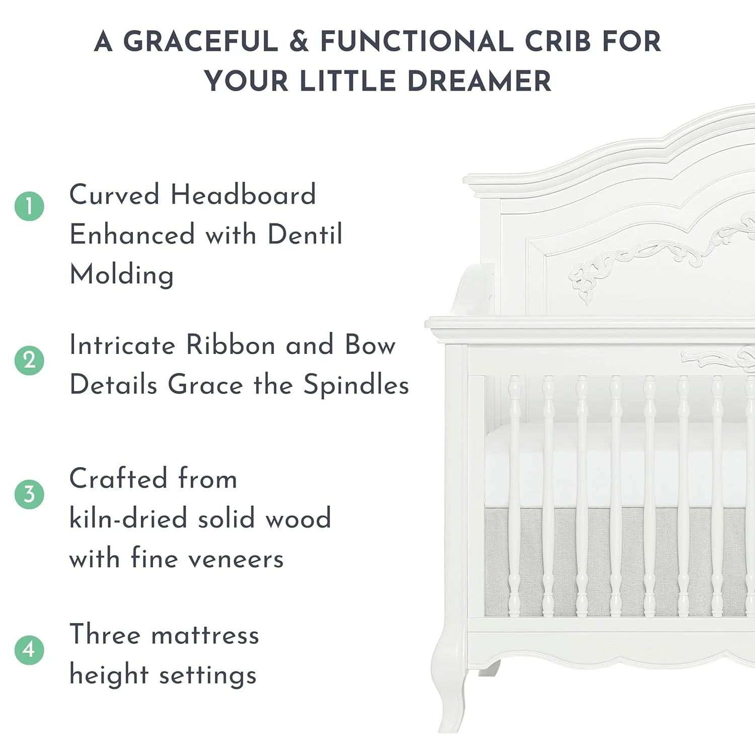 5-in-1 Convertible Crib in Frost X461111