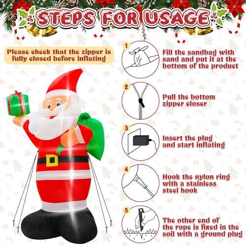 15FT Inflatable Santa Claus with 8pcs LED B693