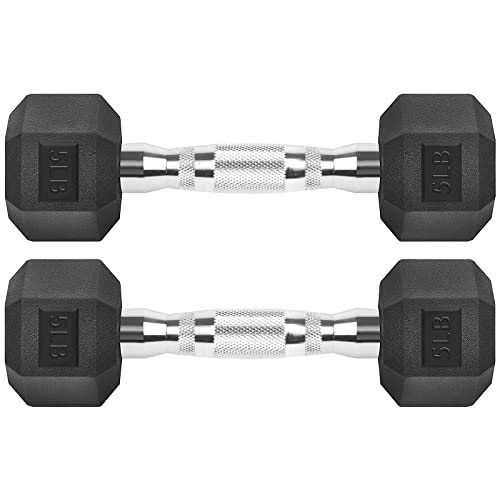 Rubber Coated Cast Iron Hex Dumbbell Free Weights P90955