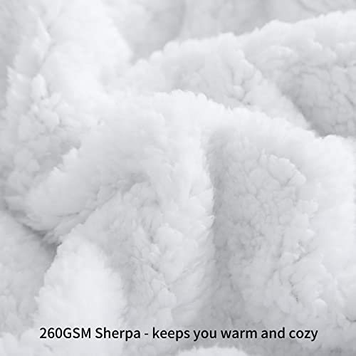 Dark Grey Queen Size Sherpa Flannel Reversible Throw Blanket 90x90 Inches X9524
