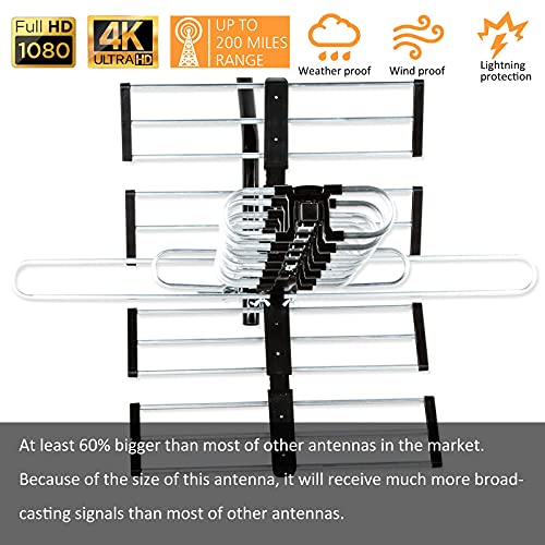 Outdoor HDTV Antenna Long Range Digital OTA Antenna for 4K 1080P VHF UHF W87458