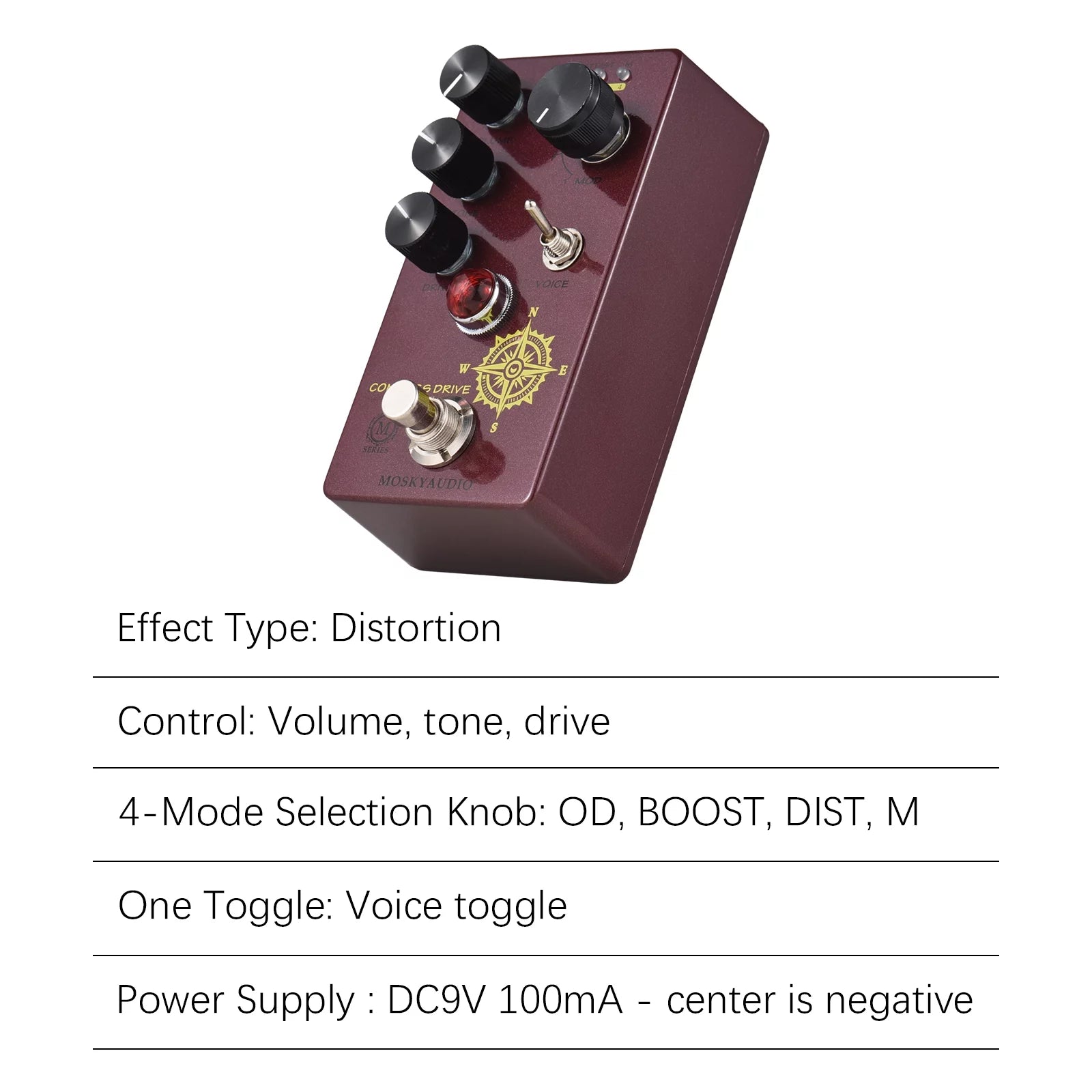 Compact Overdrive Guitar Effect Pedal W570