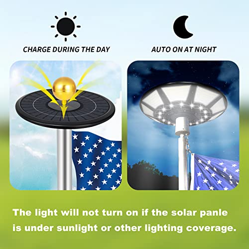 Solar Flag Pole Light 6000 Lumens 566 LED IP67 Waterproof B51950