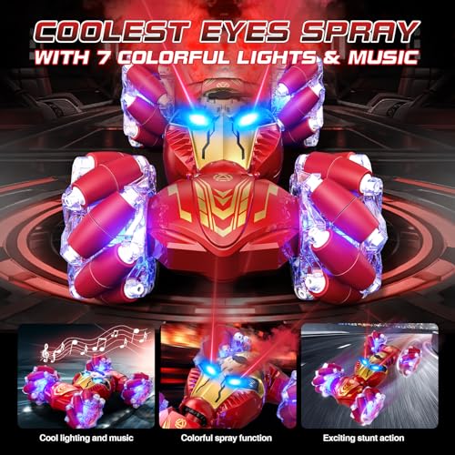 Remote Control Car Gesture RC Stunt Car with Spray Lights Music 4WD 2.4GHz Off-Road 360° Rotation Toy Car U497