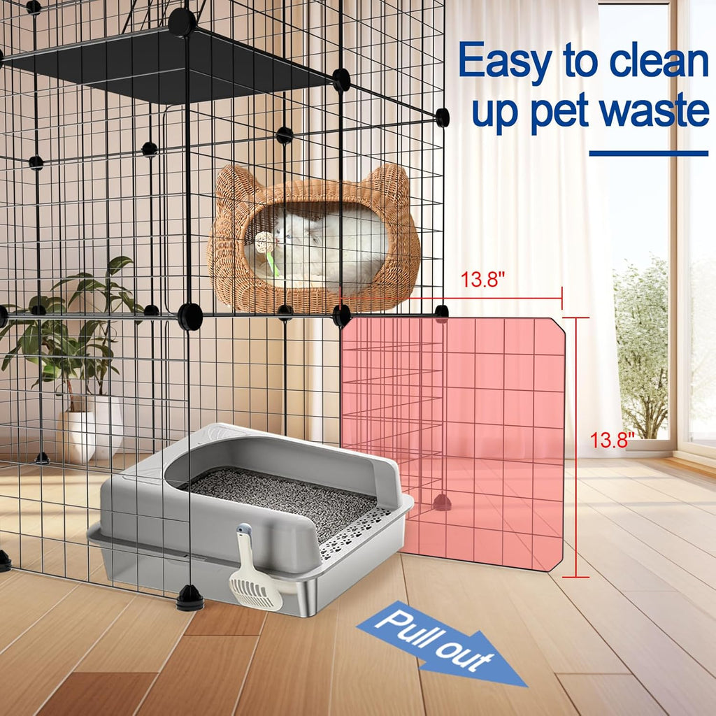 Large Cat Cage 3-Tier Catio Cat Enclosure Cat Kennel N1924
