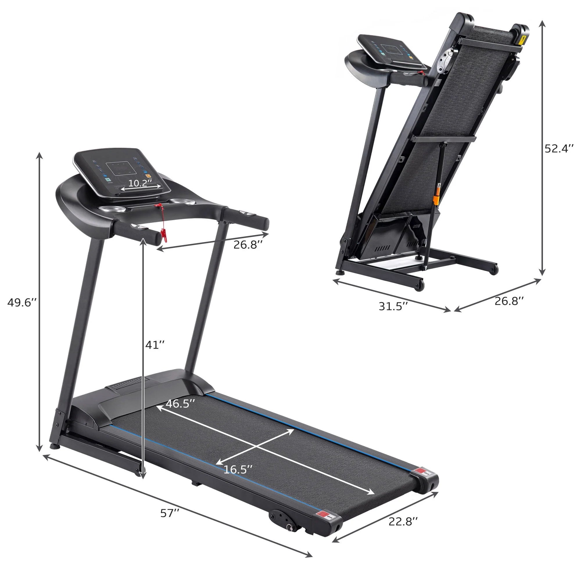Folding Electric Treadmill with Incline A555627