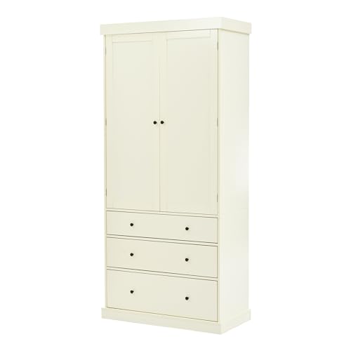 77" Grey Wooden Kitchen Pantry with 3 Drawers D8563
