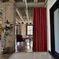 Tension Rod Room Divider Curtain Kit, 8ft Tall x 10ft - 12ft 6in Wide (Stone White) X225