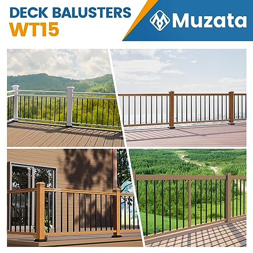 50 Pack 26" Aluminum Deck Balusters Round Black 3/4" Diameter Hollow W2529