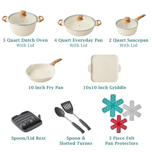 14-Piece Cast Aluminum Nonstick Cookware Set U8212