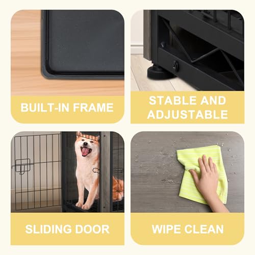 Grey Wooden Dog Kennel Table E80556