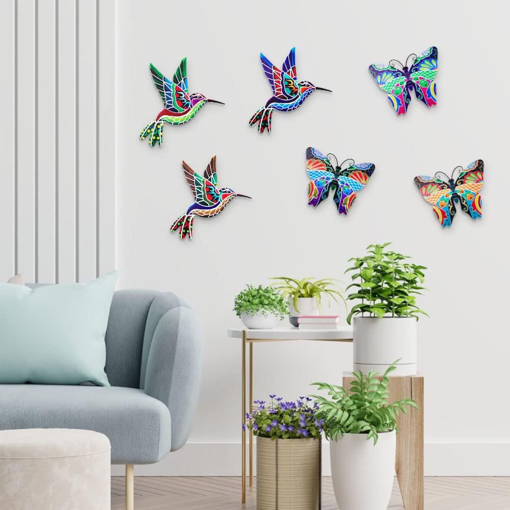 Metal Hummingbird and Butterfly Wall Decor L4774
