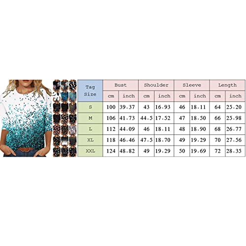 Summer Outfits for Women Casual Fashion Printing Crew Neck Three Quarter Sleeve C40452