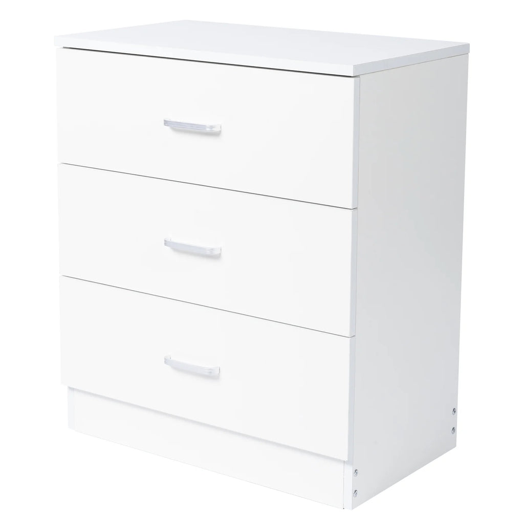 White 3-Drawer Wooden Dresser M65035