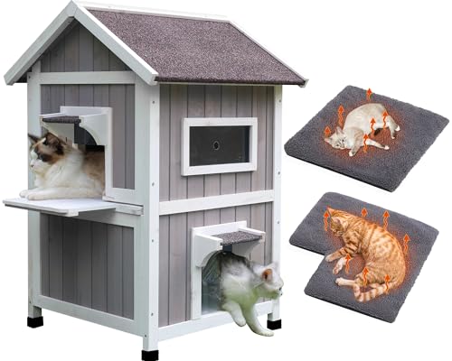 Large Outdoor Wooden Cat House with Escape Door B379